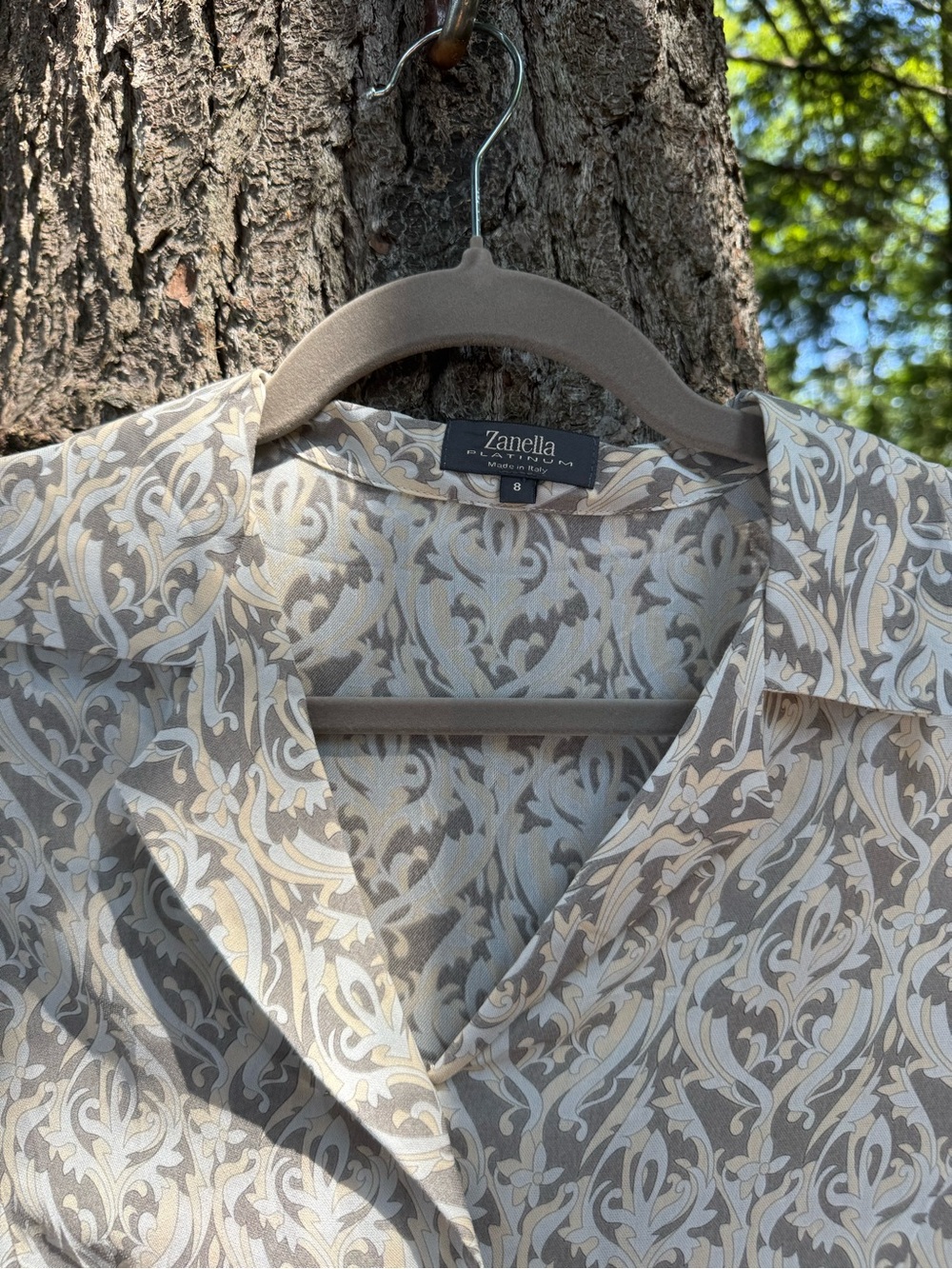 Zanella Platinum Made In Italy Rayon Printed Buttondown 8 - Picture 1 of 11